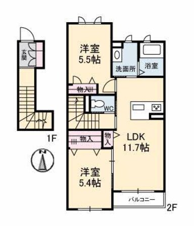 アトリエール北井門の物件間取画像